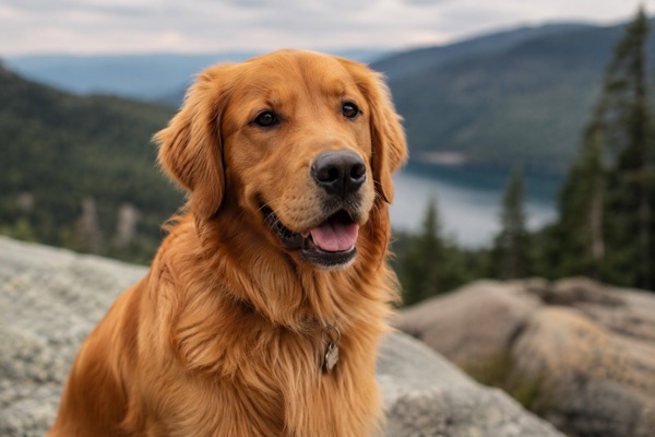 A happy golden retriever